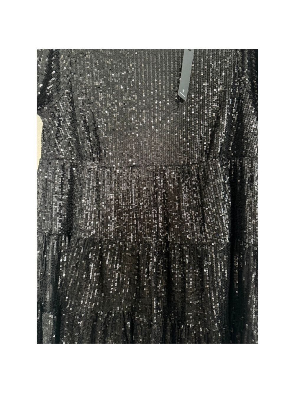 NWT Lulus Black Sequin Mini Dress - Large - Picture 6 of 11